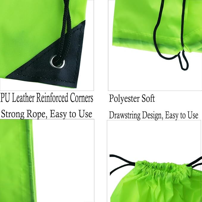 10 Colors Drawstring Backpack Bags Sack Pack Cinch Tote Sport Storage Polyester - Image 3