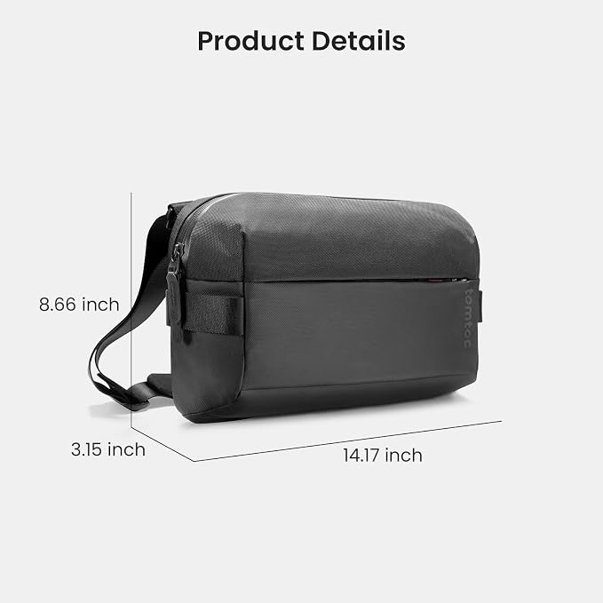 tomtoc Compact EDC Sling Bag, Minimalist Chest Shoulder Backpack Crossbody Bag - Image 7