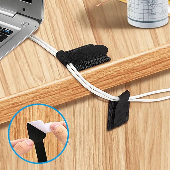 Cord Organizer Cable Management 45 Pack Adhesive Cord Holder Hooks Clips - Image 3