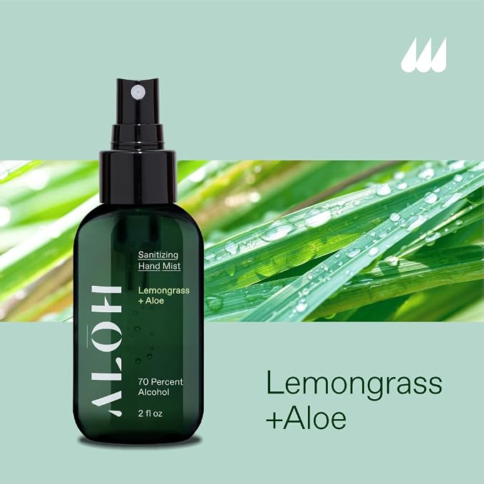 ALOH Hand Sanitizer Spray Liquid 3-pack | Lemongrass | 70% Alcohol Hydrating - Image 7