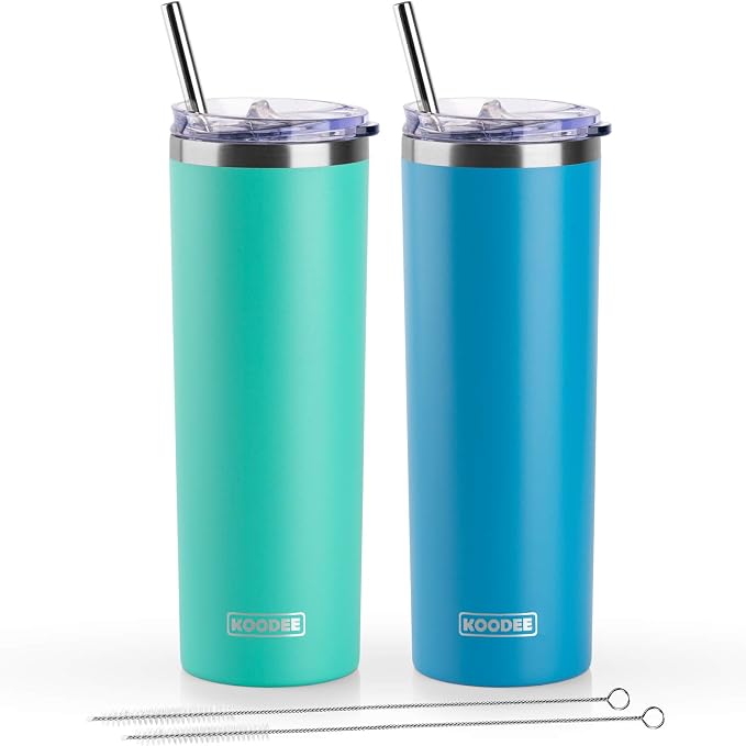 koodee Tumbler with Lid and Straw-20 oz Stainless Steel Vacuum Insulated Water by koodee