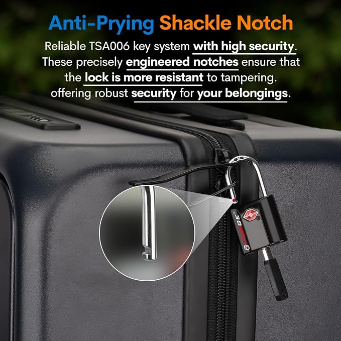 TSA Approved Luggage Locks, Ultra-Secure Dimple Key Travel Locks - Image 3
