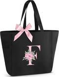Vavabox Tote Bag, A-Z Initial Monogrammed Waterproof Tote Bag, Bridesmaid Gifts by Vavabox