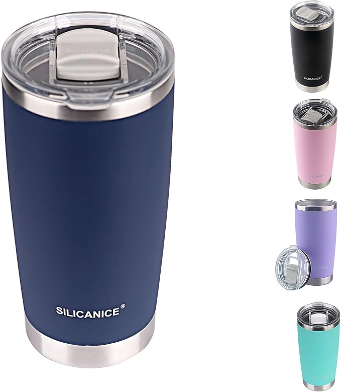 Navy Soft Touch 20oz Stainless Steel Insulated Tumbler by Patent-pendingstraw1secondoff1secondon3-secondclean