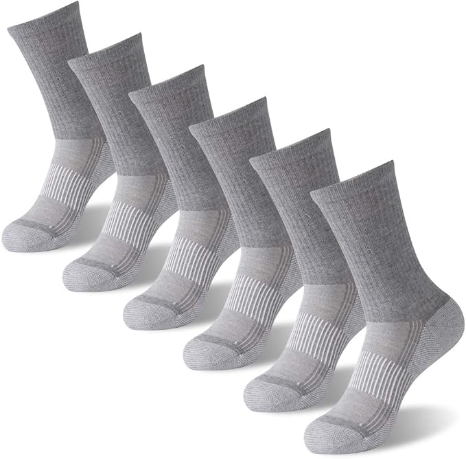 FOOTPLUS Hiking Copper Compression Socks, Unisex Cushioned Sole Arch Support by FOOTPLUS