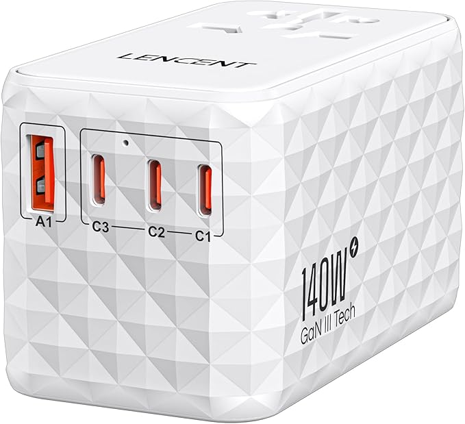LENCENT 140W International Travel Adapter, GaN Universal Travel Adapter by LENCENT