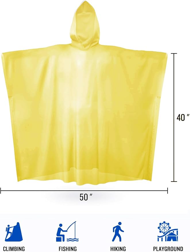 SaphiRose Disposable Rain Ponchos Emergency Clear Poncho - Image 4