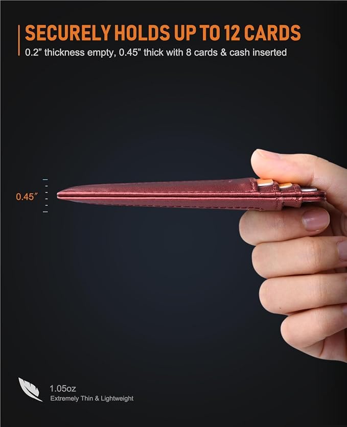 Buffway Slim Minimalist Front Pocket RFID Blocking Leather Wallets - Image 6