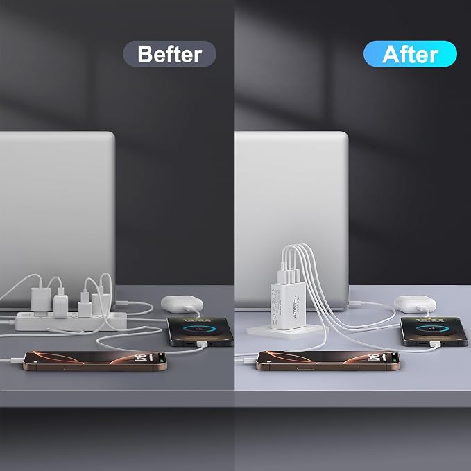 USB C Fast Charger Block, iPhone Charger Fast Charging Blocks 40W Multi Port - Image 5