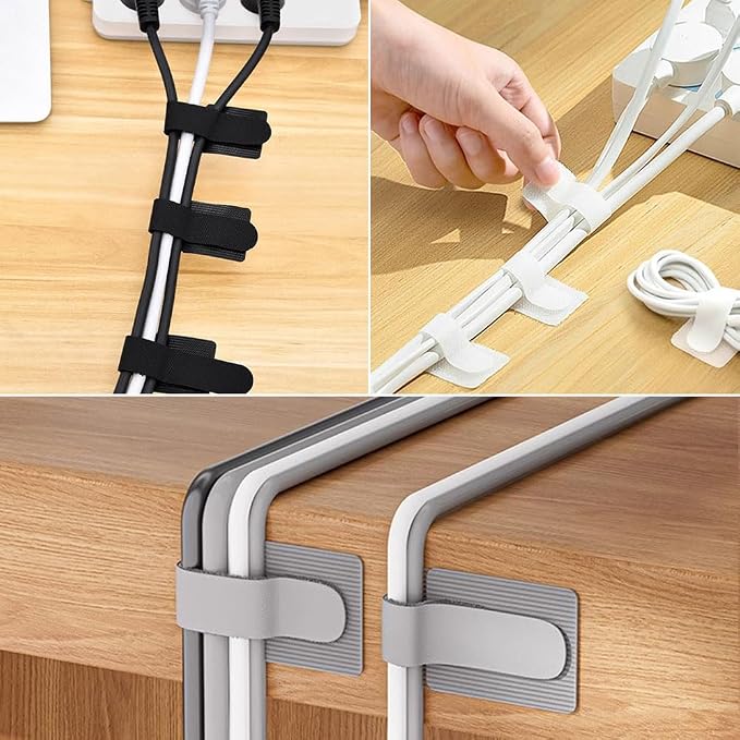Cord Organizer Cable Management 45 Pack Adhesive Cord Holder Hooks Clips - Image 4