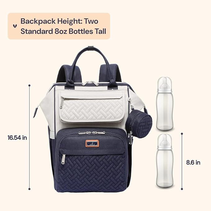 BabbleRoo Diaper Bag Backpack, Unisex Stylish Travel Back Pack Nappy - Image 2
