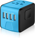 Universal International Travel Power Adapter W/Smart High Speed 2.4A 4xUSB Wall by SAUNORCH