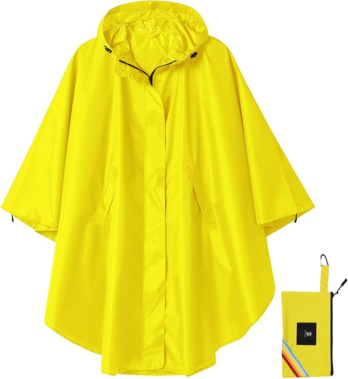 SaphiRose Unisex Rain Poncho Hooded Waterproof Raincoat by SaphiRose