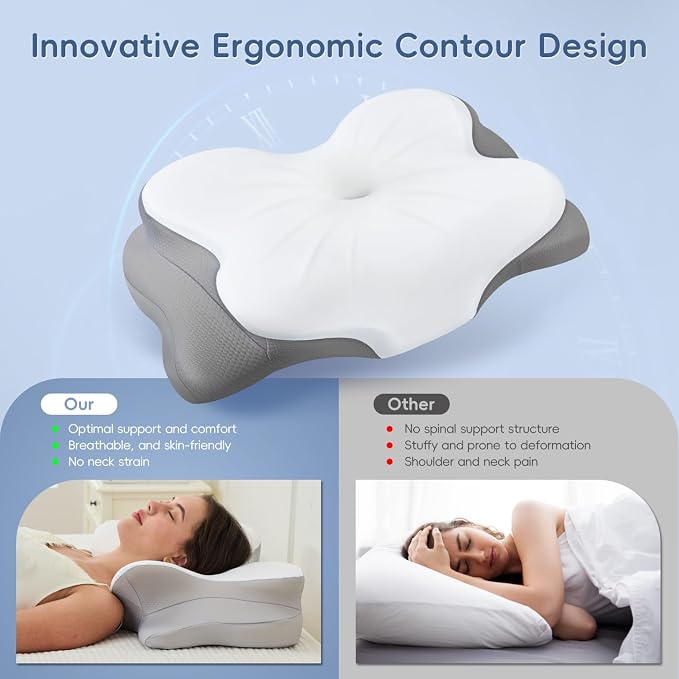 Cervical Neck Pillow, Ergonomic Memory Foam Pillows - Image 2