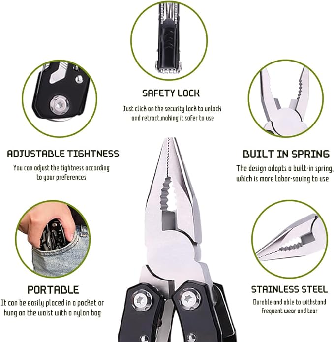 14 in 1 Multitool Pliers Gives One Whistle as a Gift, Professional Pocket - Image 4