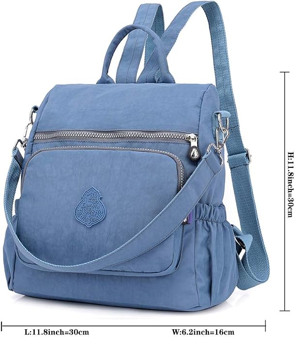 MINTEGRA Women Shoulder Backpack Multi-Pocket Nylon Purse Large Capacity - Image 7