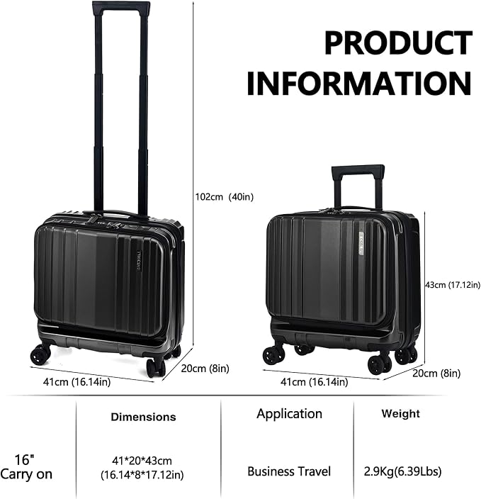 TydeCkare 16" Carry on Luggage - Image 3