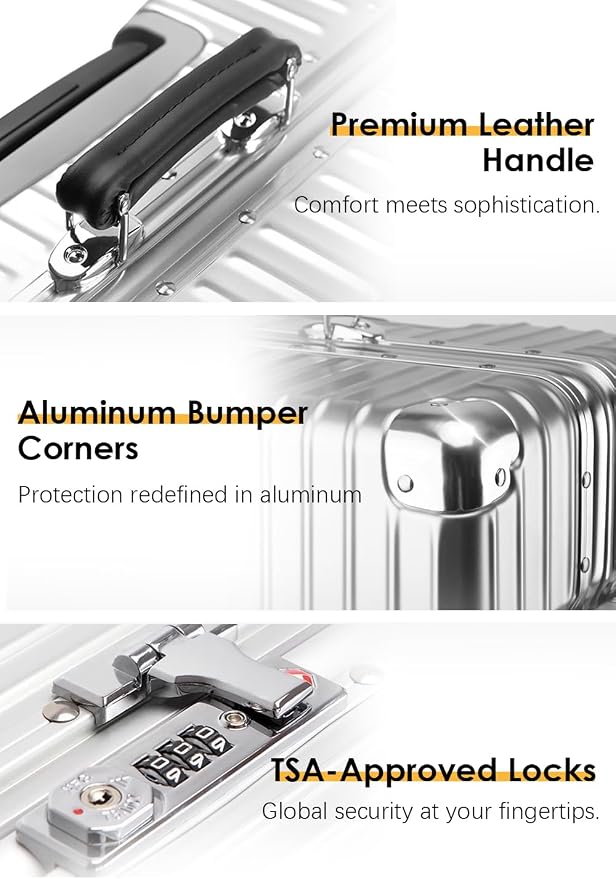 HotWay 28 Inch All Aluminum Checked in Luggage - Image 4
