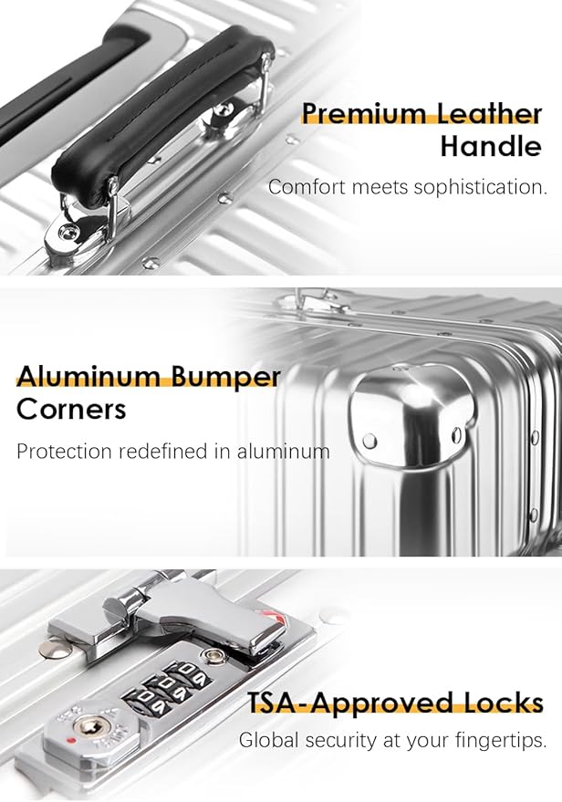 HotWay 20 Inch All Aluminum Carry On Luggage - Image 4