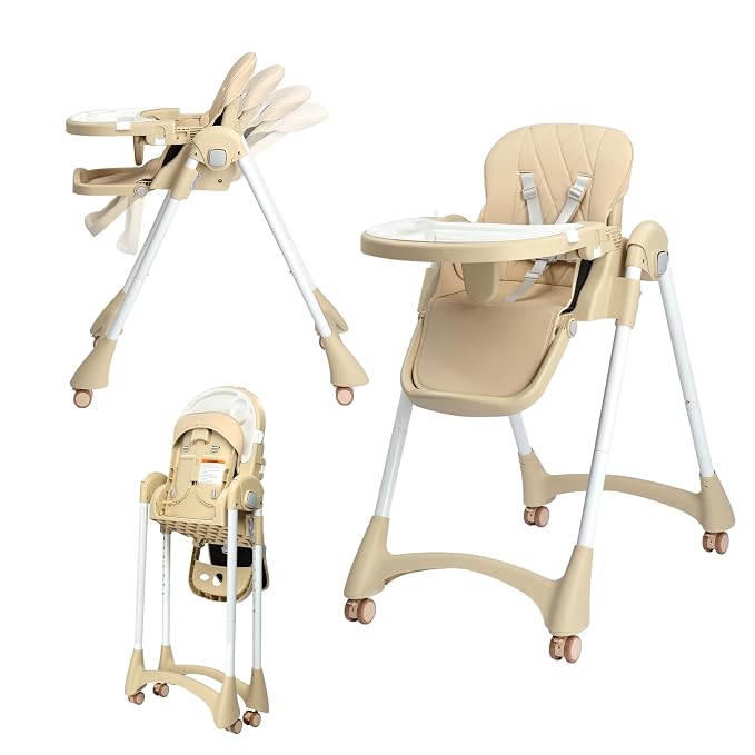JOYMOR Foldable Baby High Chair, 4 in 1 Convertible Highchair by JOYMOR