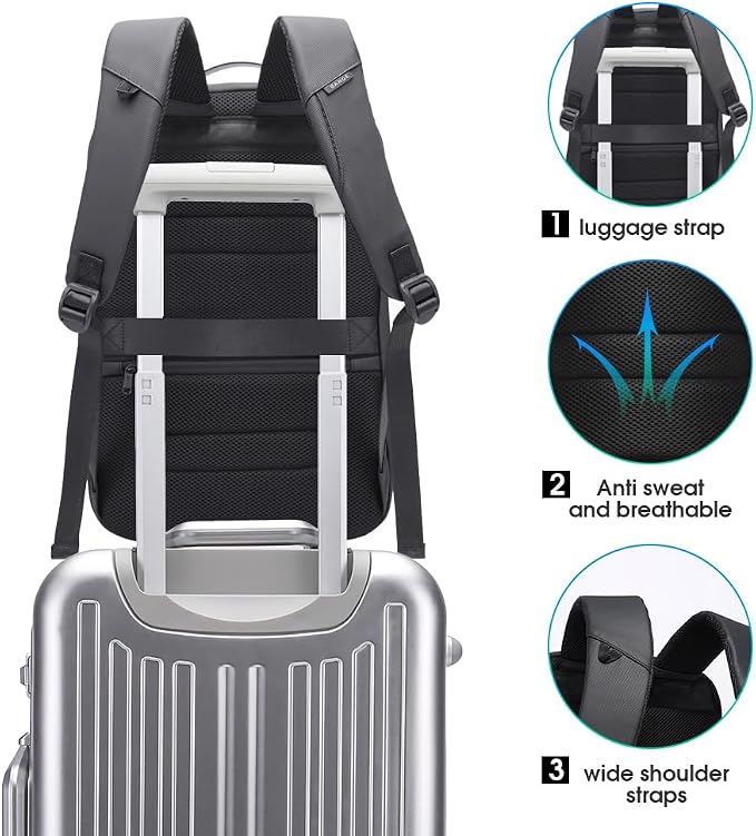 BANGE Anti Theft Backpack, Slim Laptop Backpacks Fit - Image 7
