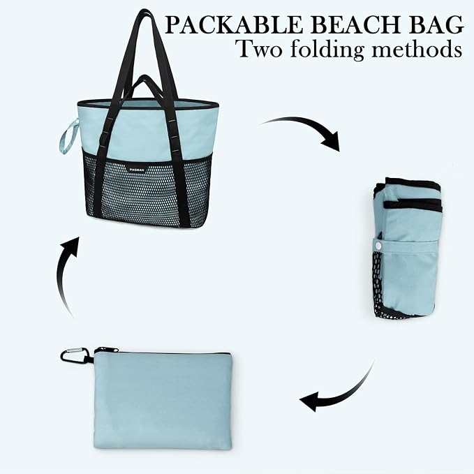 Beach Bag with Zipper - Image 4