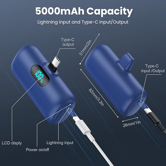 Mini Portable Charger 5000mAh Power Bank, 3A PD USB C Cell Phone Portable Power - Image 6