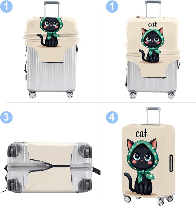 Luggage Cover Washable Suitcase Protector Anti-Scratch, Stretchable Fit - Image 4