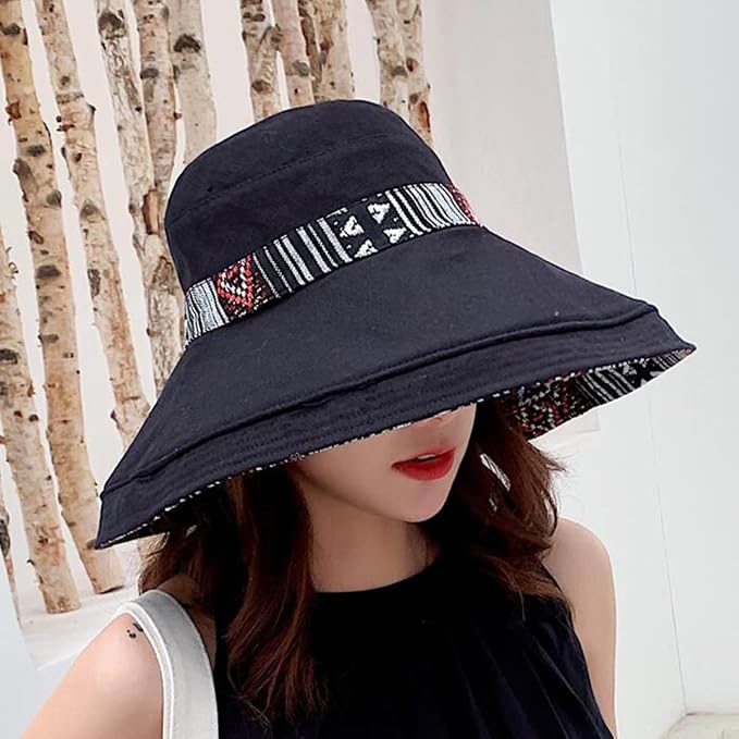 Women Wide Brim Sun Hats Metal Wired Edge Summer UV Protection Beach Fishing Hat - Image 6