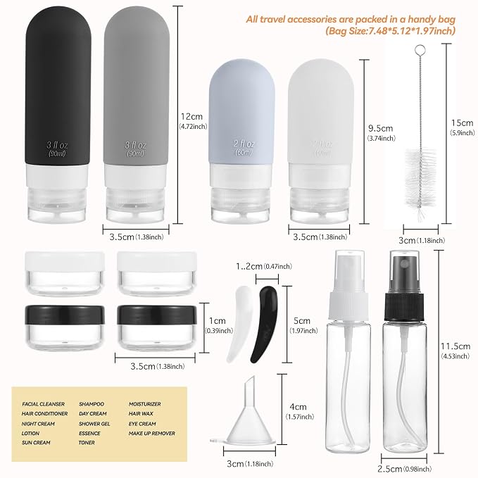 16 Pack Travel Bottles Set - Image 9