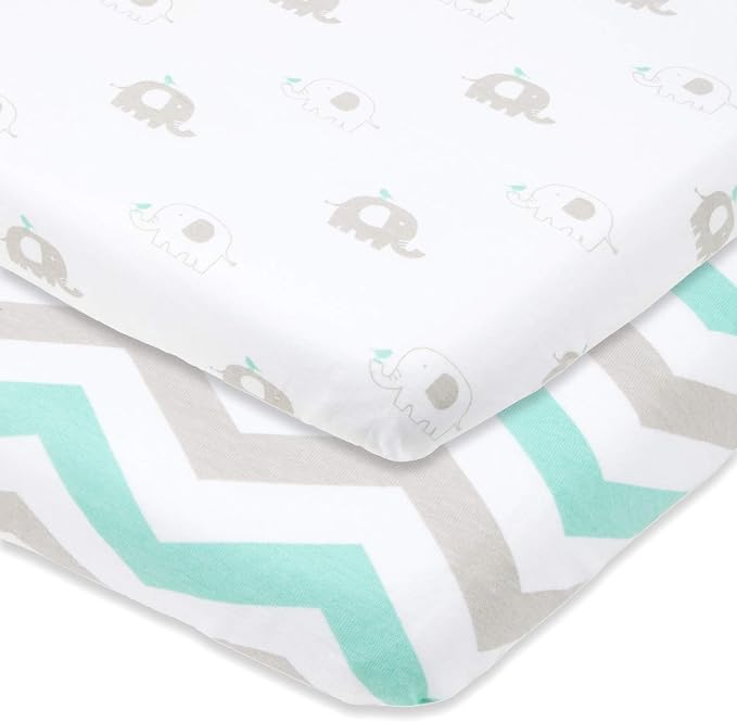 Travel Crib Fitted Sheets Compatible by JoeyJoan