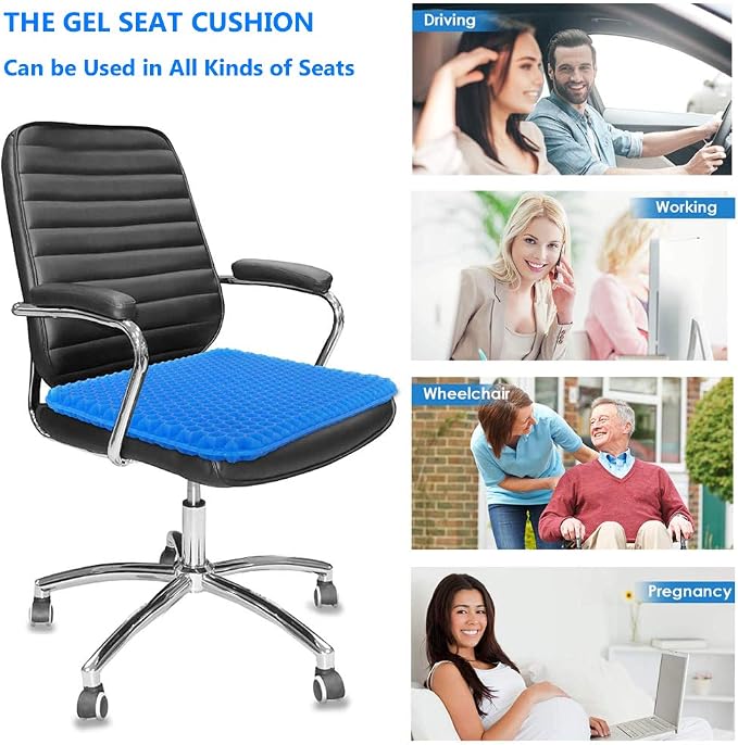 Gel Seat Cushion, Office Seat Cushion Chair Pads - Image 7