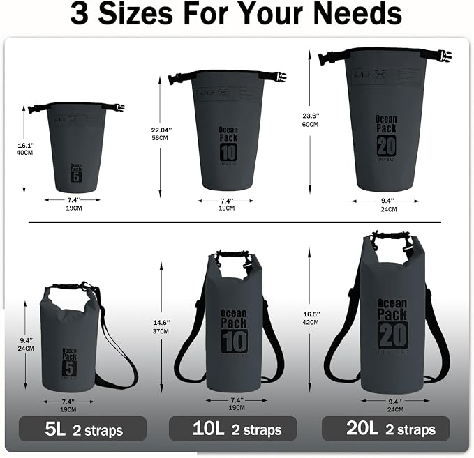 Dry Bag Waterproof Backpack 5L/10L/20L/30L Roll Top Waterproof Bag, Floating - Image 2