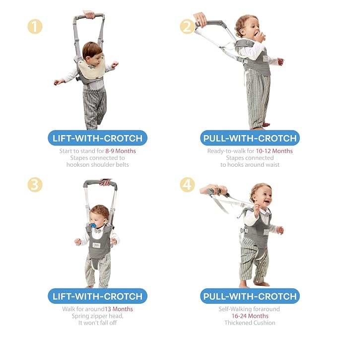 Baby Walking Harness-Handheld Assistant Belt- Toddler Infant Walking Aid - Image 8