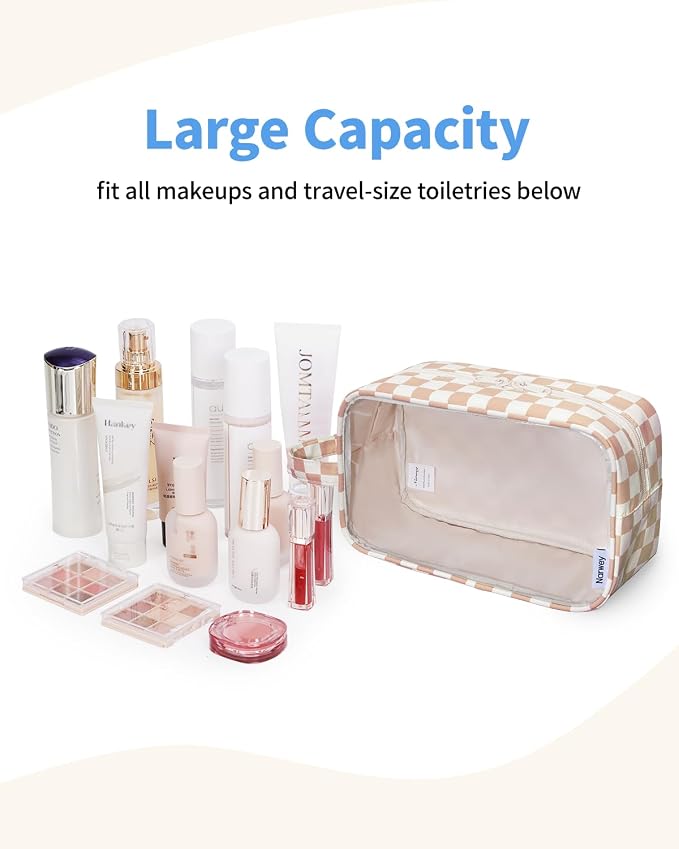 Narwey Clear Toiletry Bags for Traveling Women Men, Make Up Organizer, Skincare - Image 2