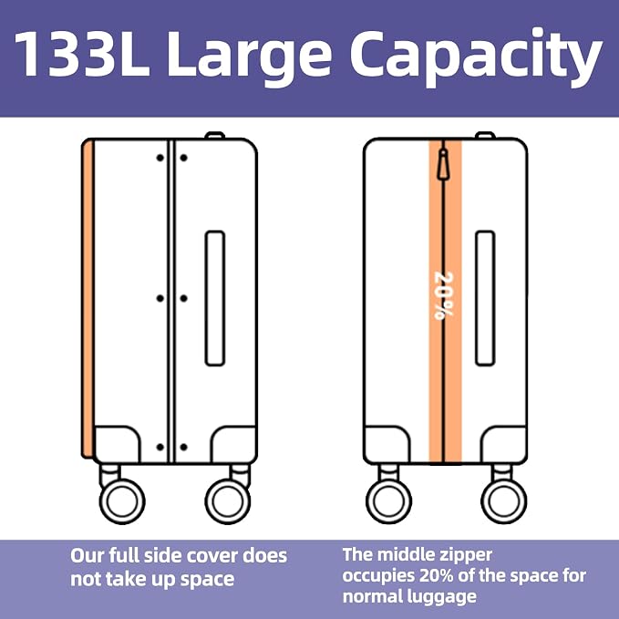 29 Inch Luggage with Expansion & Side Opening Design, 50 * 31*76cm, 117L~133L - Image 6
