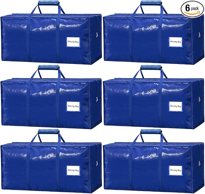 6 Pack Heavy Duty Moving Bags by VISVEIL