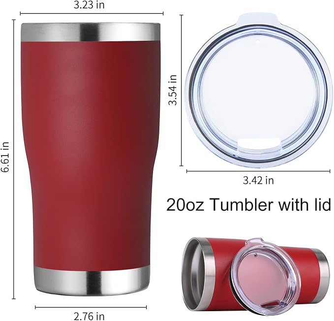 DOMICARE 20oz Tumbler with Lid Stainless Steel Tumblers Bulk, Double Wall - Image 5