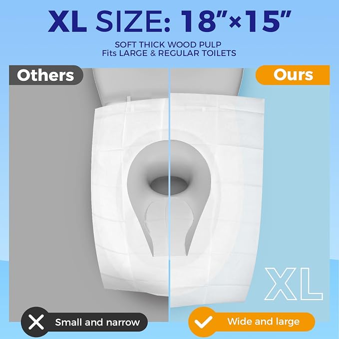 YGDZ Toilet Seat Covers Disposable, XL Flushable Toilet Seat Covers Travel - Image 3