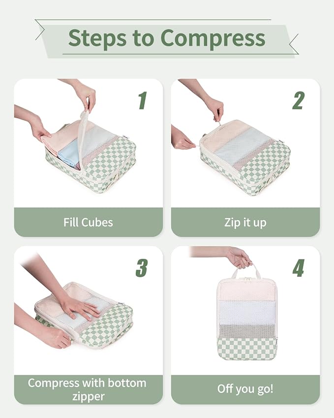Narwey 6 Set Compression Packing Cubes - Image 5