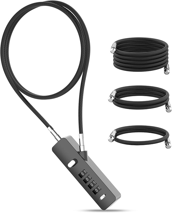 Combination Lock, 4-Digit Steel Cable Locks by BiceNoning