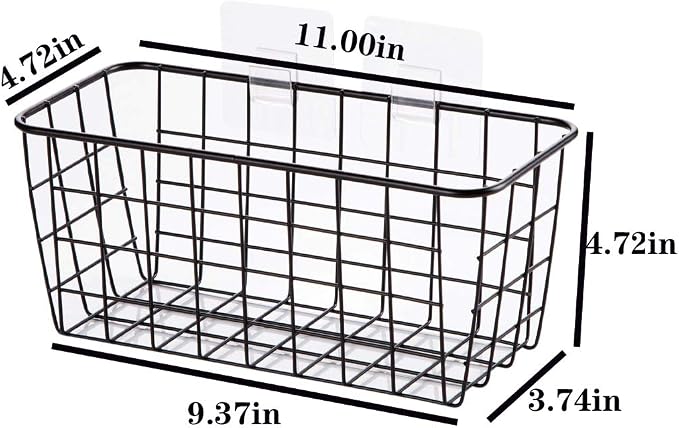 3 Set LeleCAT Adhesive Over the Cabinet Door Wire Baskets - Image 3