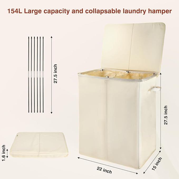 Voova 154L Double Laundry Hamper - Image 2