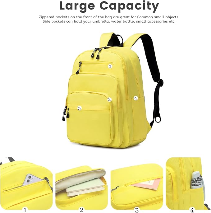 Lanola Basic Multi-Pocket Multipurpose Backpack Classical Water Resistant - Image 4
