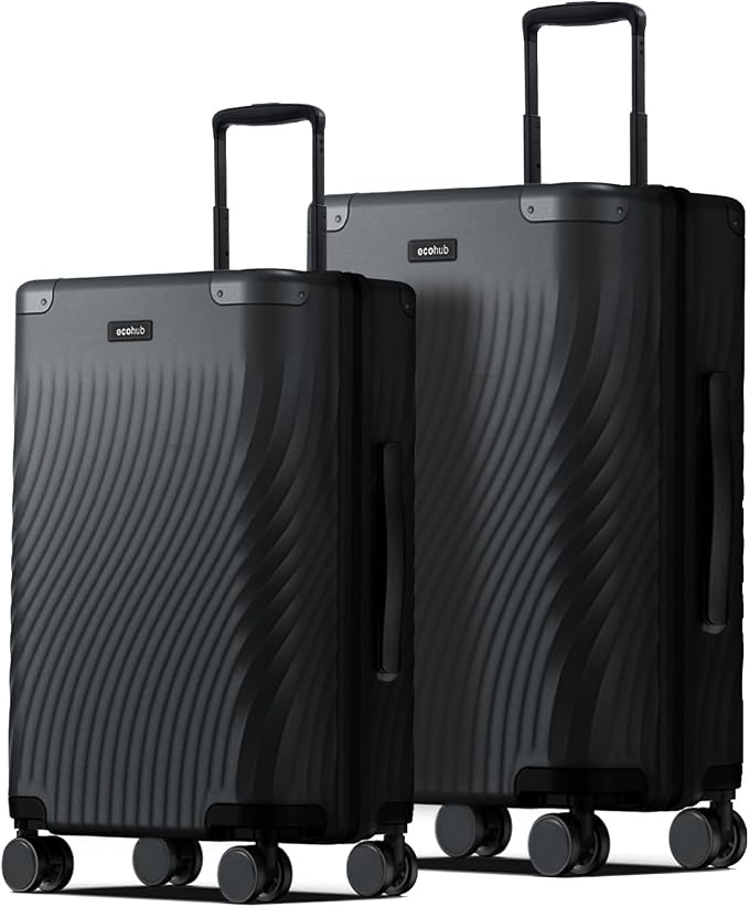 ECOHUB Hardside Expandable Carry On Luggage Sets, Recycled PC 20/24" Rolling by ECOHUB