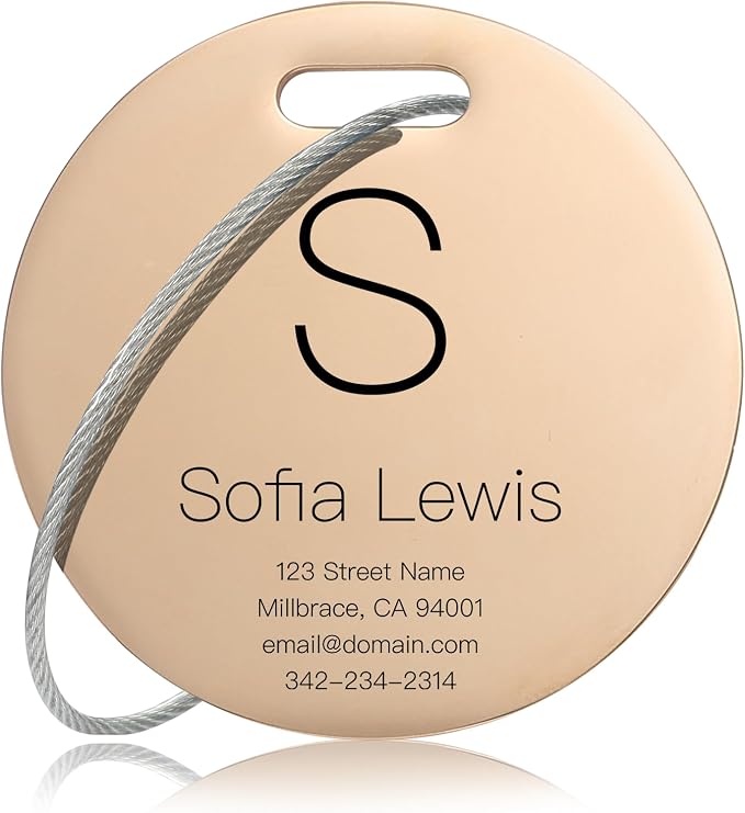 Customized Stainless Steel Luggage Tags: Personalize Your Suitcases, and Bags by Kcule