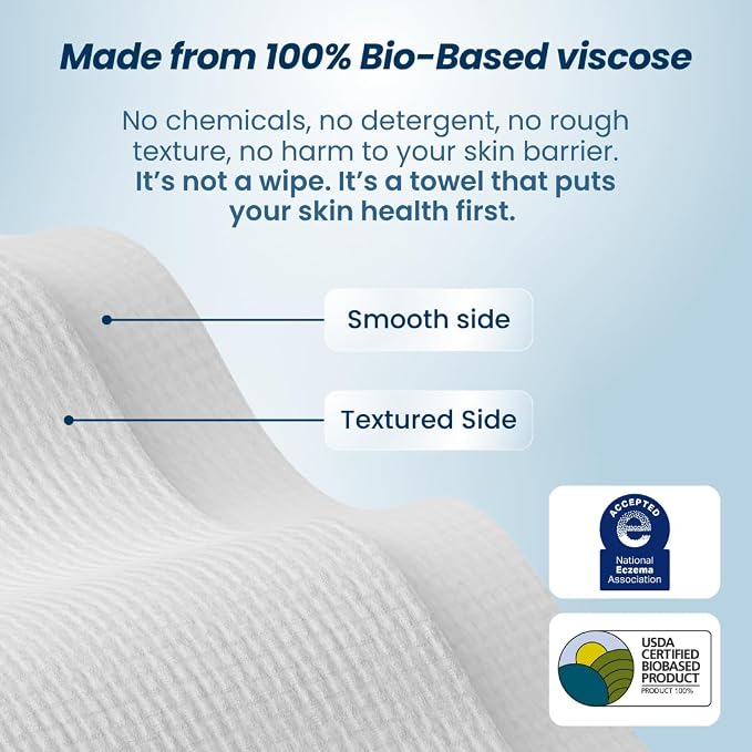 Clean Skin Club Clean Towels XL® Supreme, 100% USDA Biobased Face Towel - Image 9