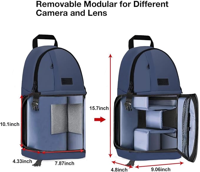 MOSISO Camera Sling Bag, DSLR/SLR/Mirrorless Camera Backpack Case Shockproof - Image 6