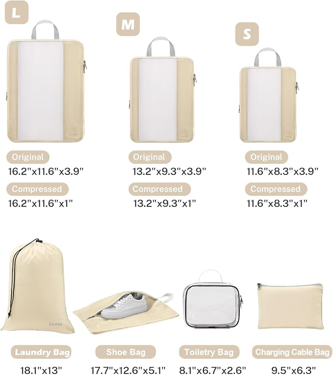 Gonex 8 Set Expandable Mesh Packing Cubes - Image 3