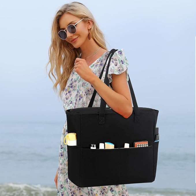 LEDAOU Beach Bag Waterproof Sandproof Women Tote Bag Pool Bag - Image 3